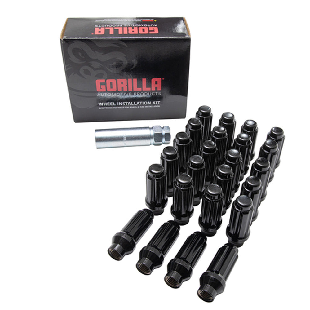 Gorilla - M12 x 1.50 ET 6-Lug Spline Wheel Lug Kit (Black)