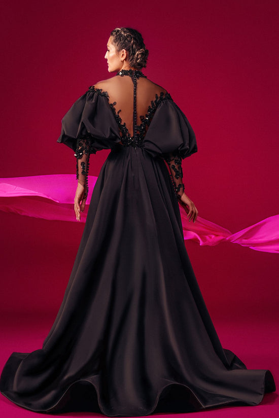 Stone Bided Black Evening Dress – Lovelify Couture