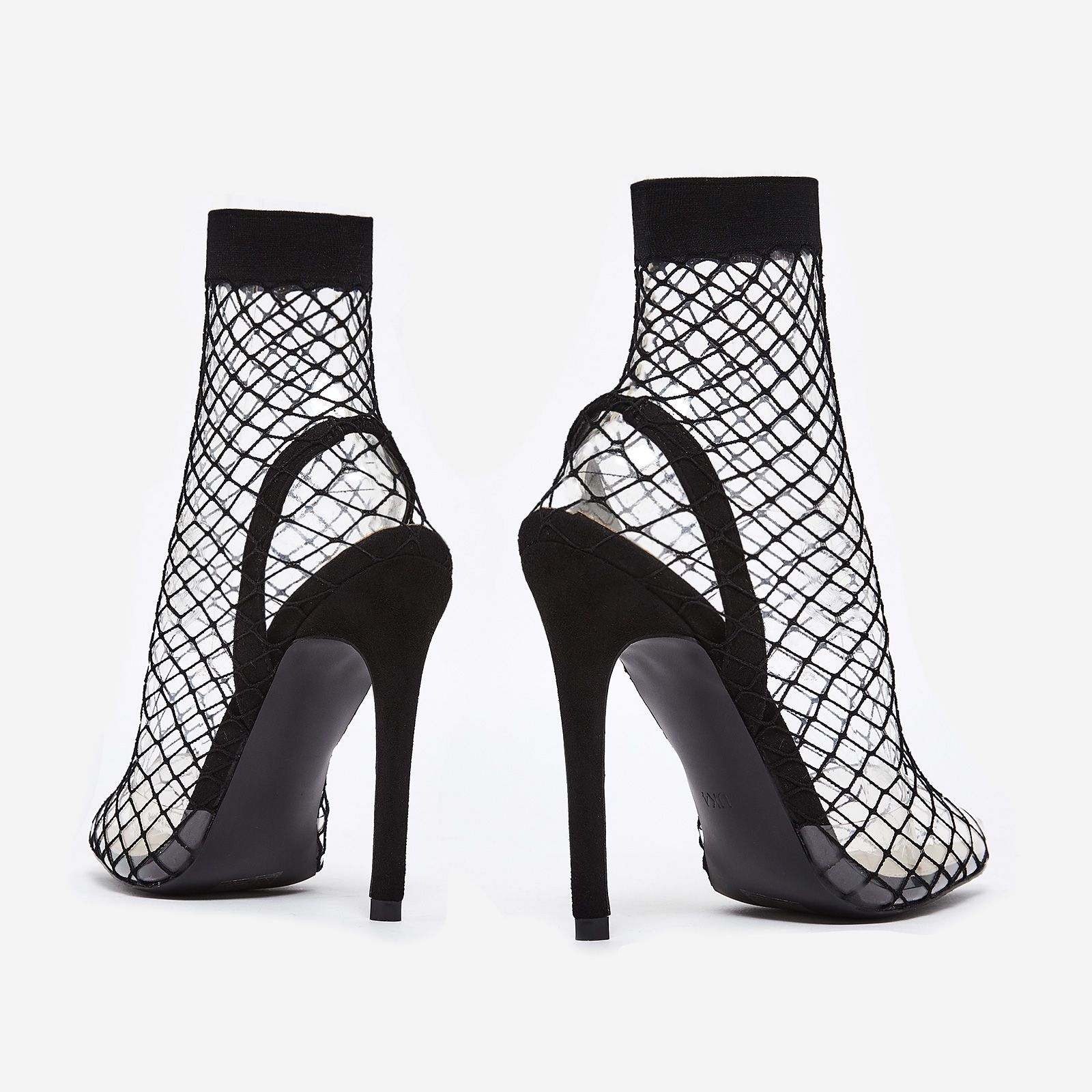 fishnet perspex heels