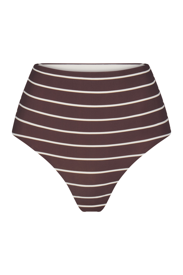 Tortoise Bandeau Bikini Top In Espresso Even Stripes – Anemos