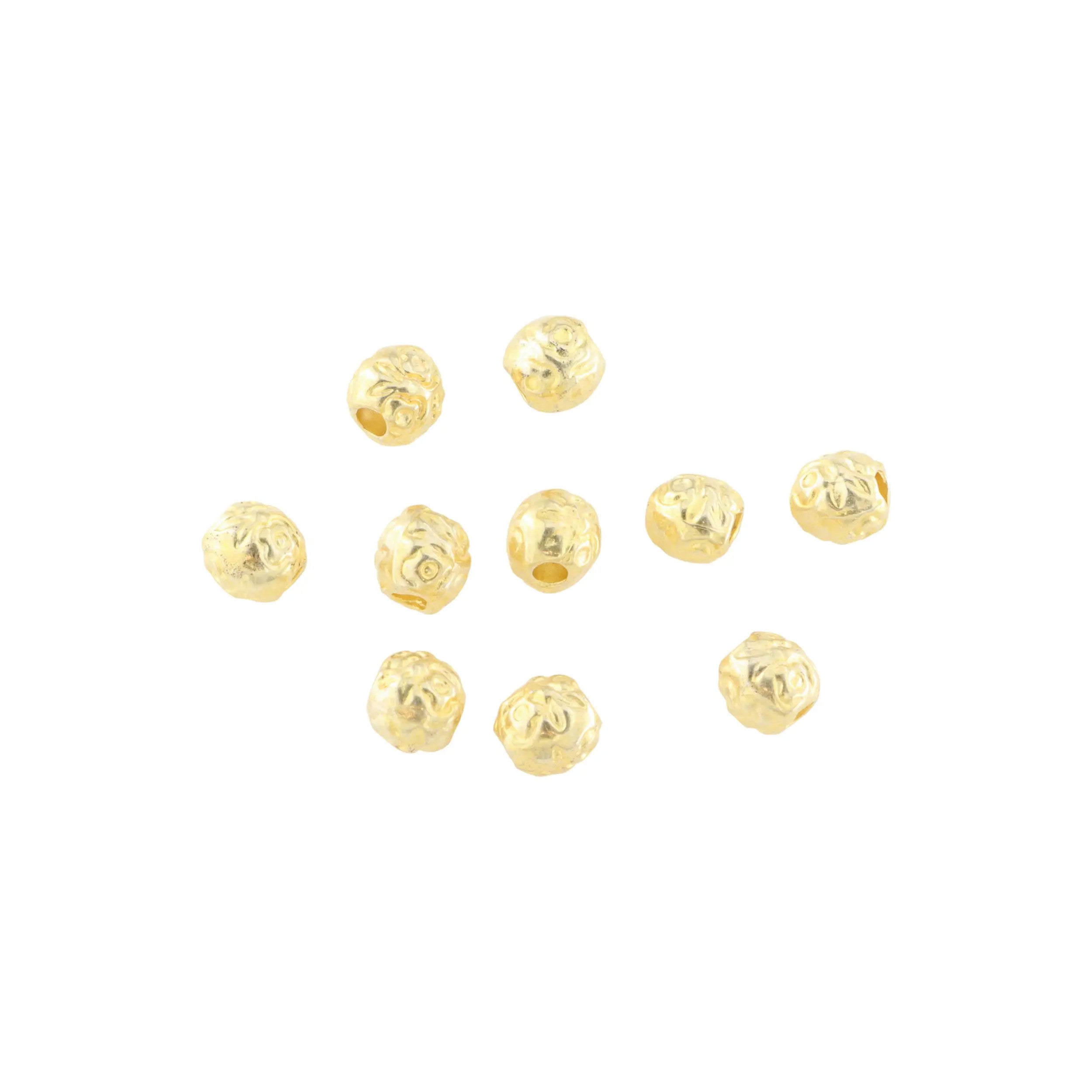 Find Metalperler, rund blomst, forgyldt messing, 6,5mm. storkøb hos Beadhouse of Copenhagen i dag, med en altid hurtig levering!