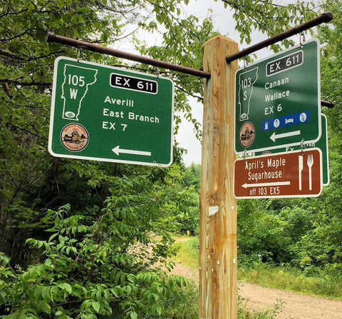 Sign to Canaan VT & April's Maple Sugar House