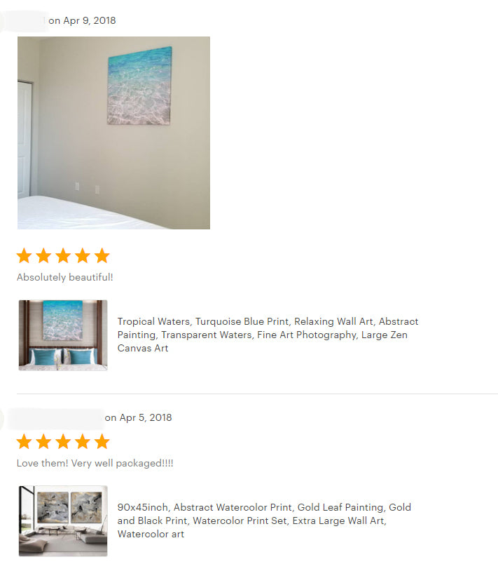 julia apostolova, review, happy clients, milky way, diptych, seascape, water abstract, relaxing art, zen art, sea print, bedroom, living romm, decor, interior, home decor,