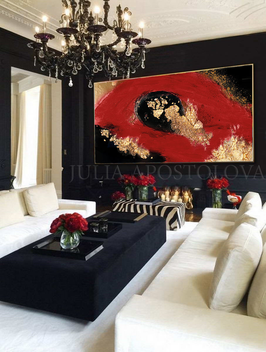 Red Black And Gold Living Room Decor - Lala-Cris