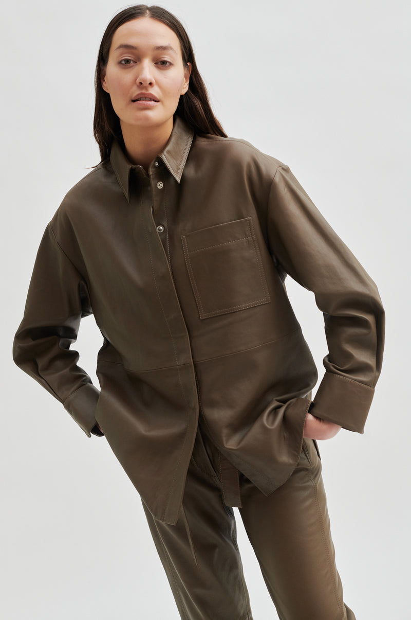 Lindie Leather Shirt