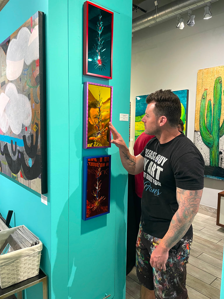 gallery artist Michael Carini at his latest art opening in San Diego