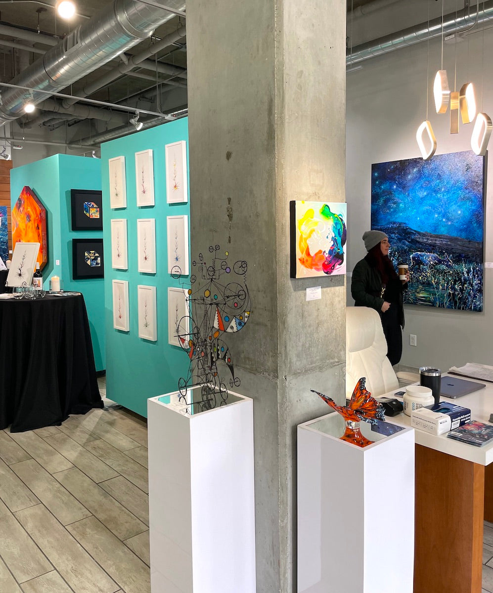 San Diego artist Michael Carini on exhibit with Iris Scott at Adelman Fine Art gallery in Little Italy (San Diego, California)