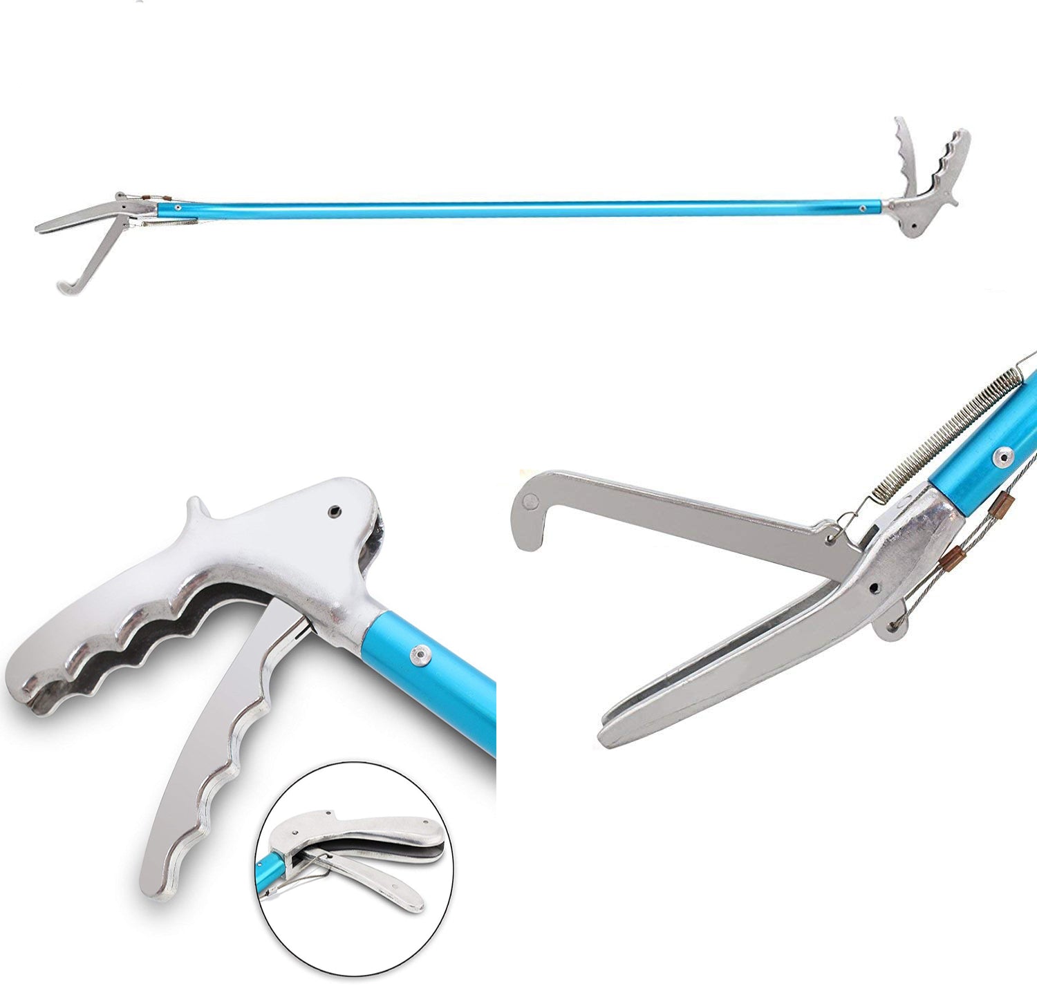 30 INCH PROFESSIONAL STANDARD SNAKE TONGS REPTILE GRABBER RATTLE SNAKE CATCHER GREEN WIDE JAW HANDLING TOOL