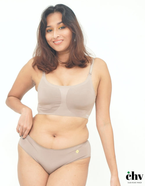 Taupe grey - Scoop Neck Adjustable Strap Bra