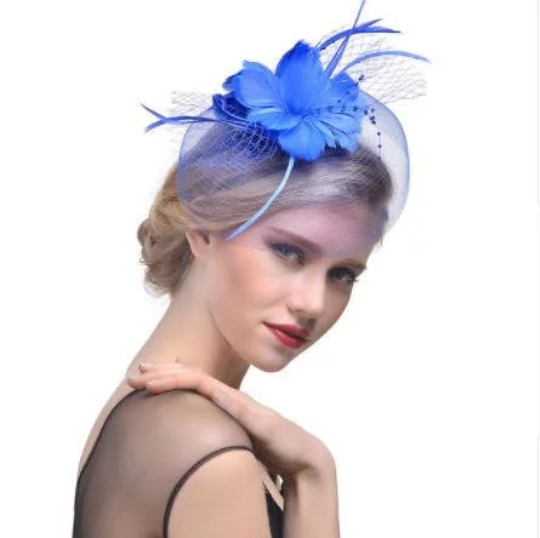 blue wedding fascinator