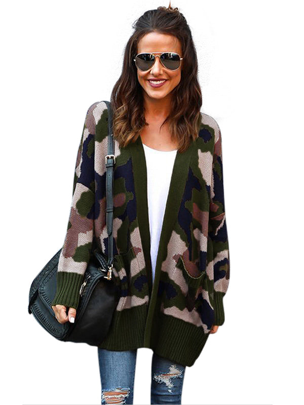 camo cardigan womens