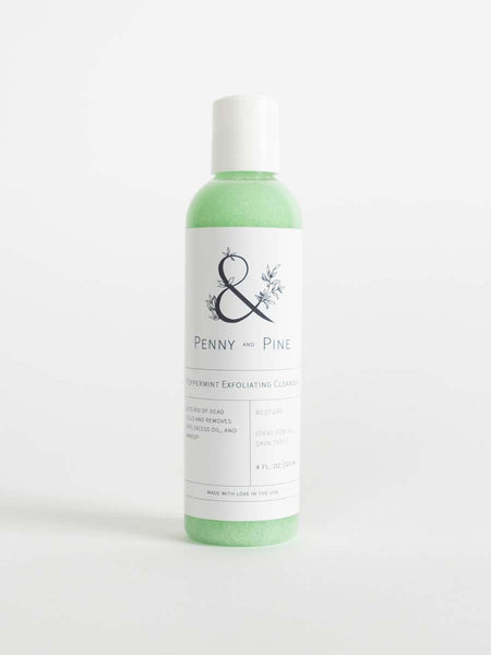 peppermint exfoliating cleanser penny and pine
