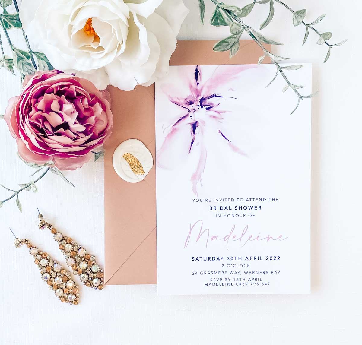 bridal shower magnolia invitation