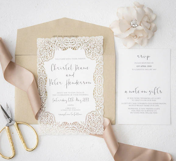 laser-cut invitation