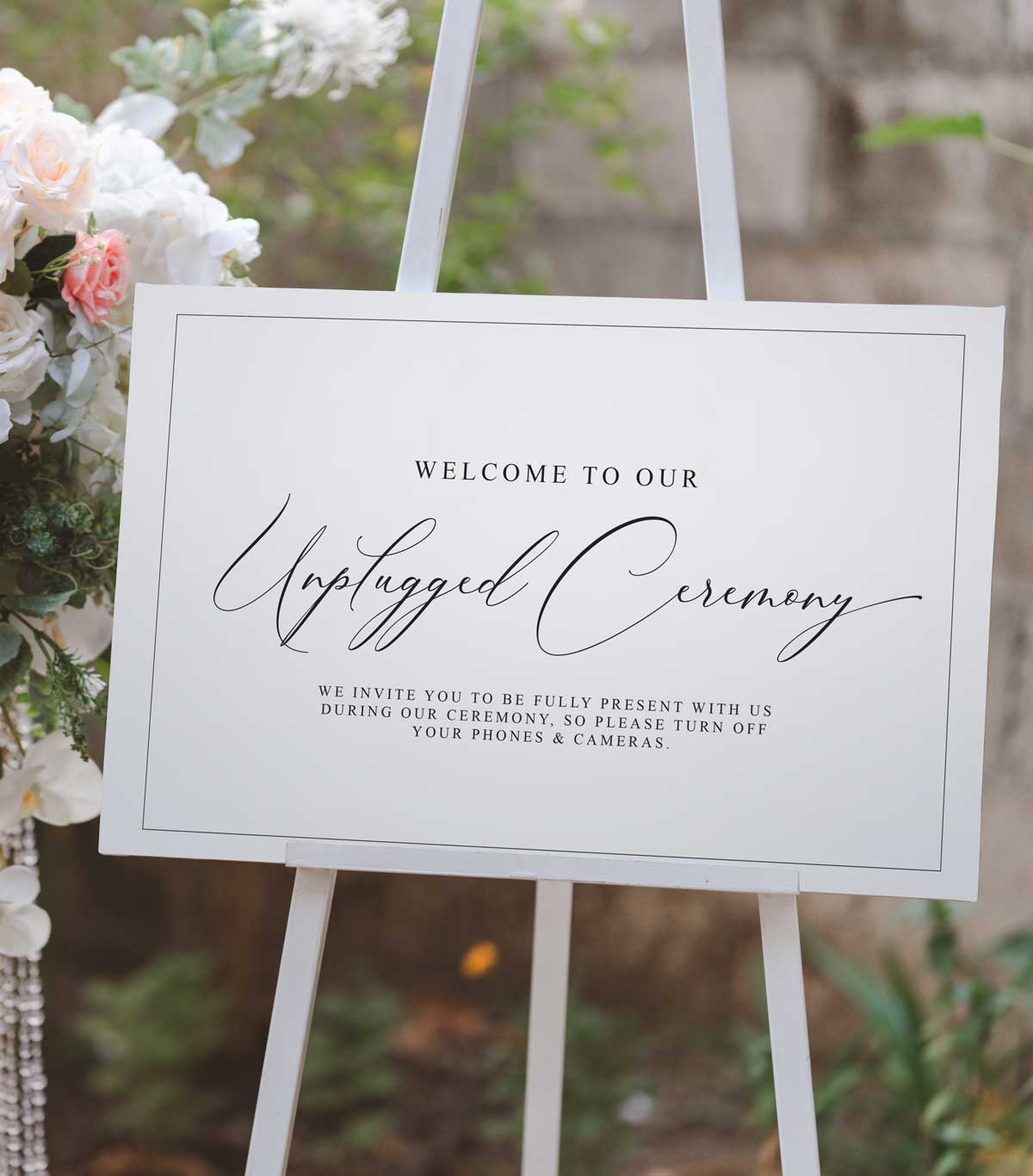 unplugged wedding sign