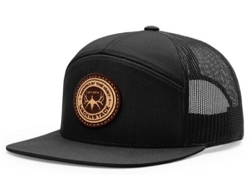 AllCornhole Curved Bill Stars/Stripes Snapback Hat with Leather patch