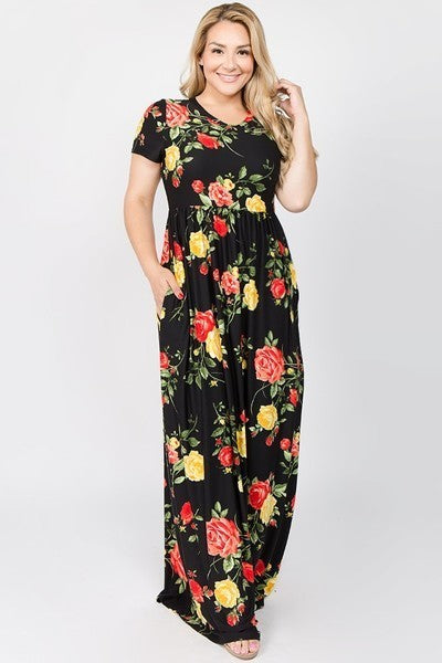 floral print maxi dress plus size