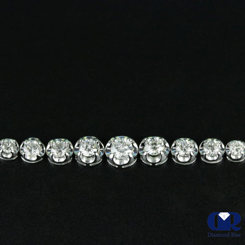 2.49 Carat Round Cut Diamond Tennis Bracelet In 14K White Gold 7.5"