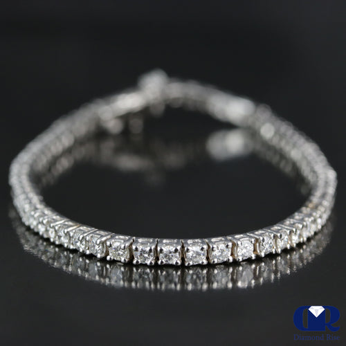 Women's 3.00 Carat Round Cut Diamond Tennis Bracelet In 14K White Gold