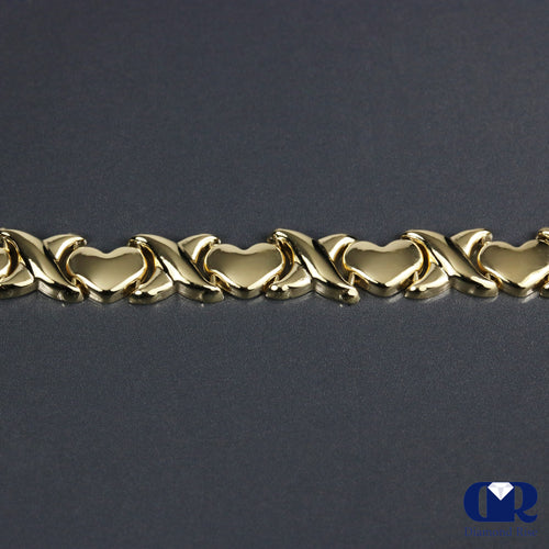 Heart & X 14K Yellow Gold Bracelet