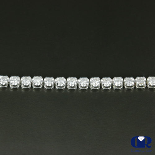 Natural 1.60 Carat Round Cut Diamond Tennis Bracelet In 14K White Gold 6 3/4"