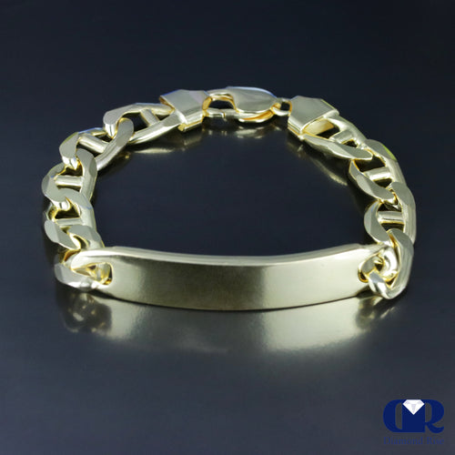 Men's Solid 14K Yellow Gold 11 mm ID Mariner Link Bracelet 8.5"