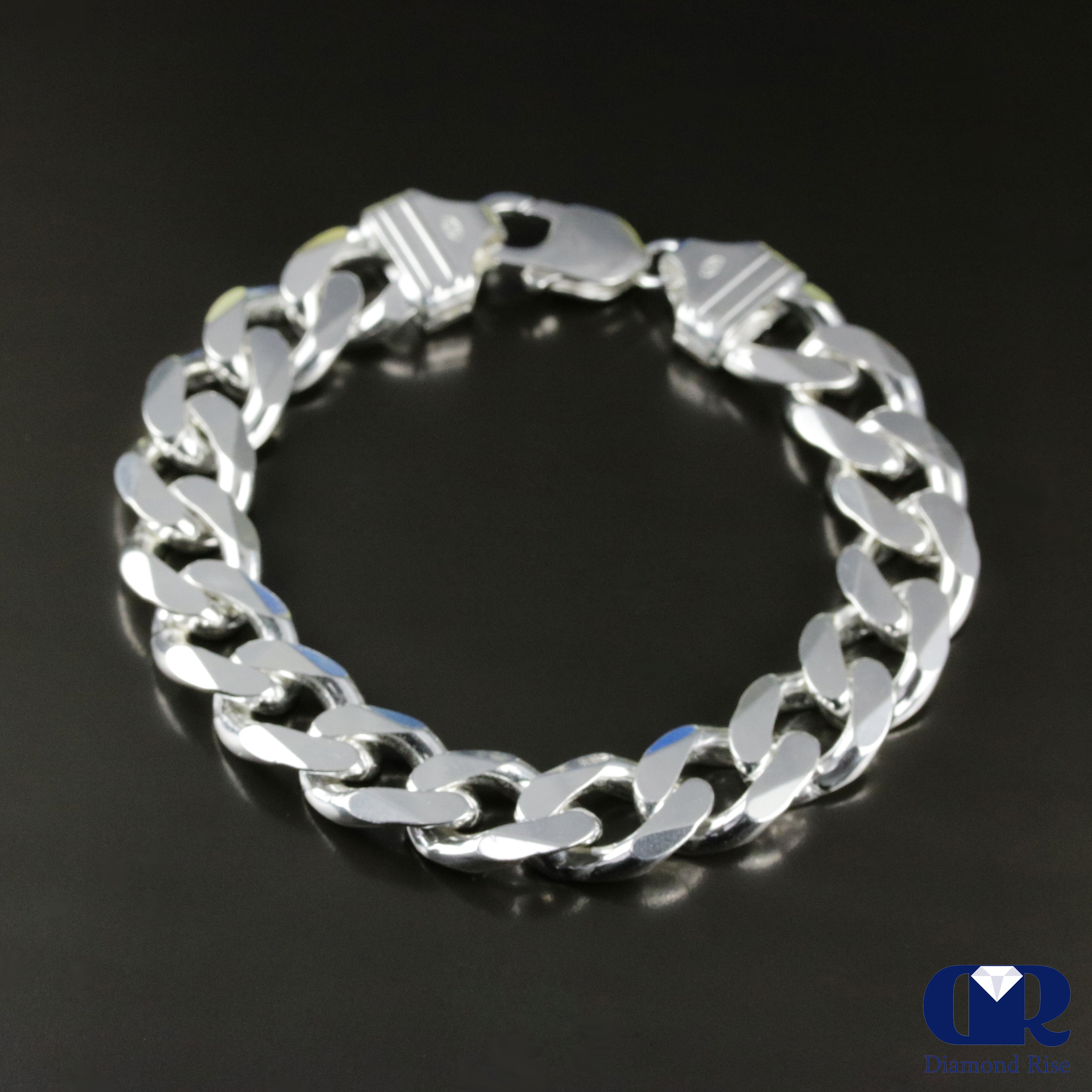 Men's Real Solid 925 Sterling Silver Miami Cuban Link Bracelet Heavy 8 inch inch x 12 mm Thick, Size: One Size