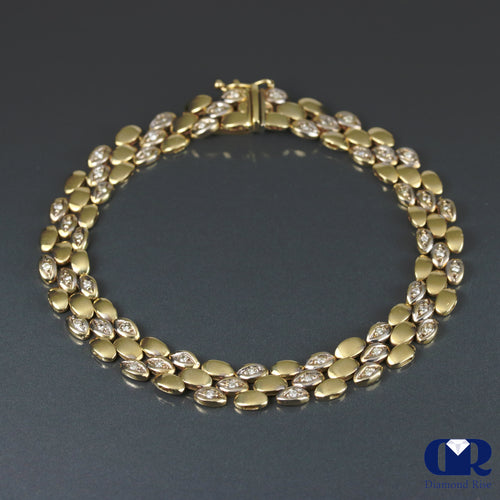 Women's Round Cut Diamond Bracelet In 14K Yellow Gold