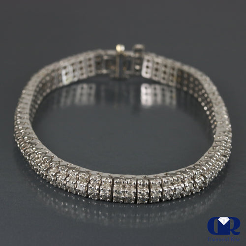 Women's 5.50 Ct Round Cut Diamond Tennis Bracelet In 18K White Gold