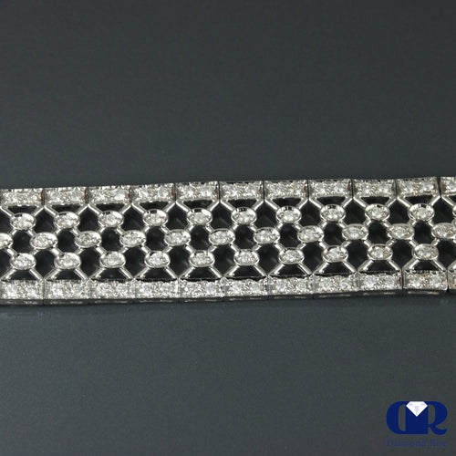 Women's 4.50 Ct. Round Cut Diamond Vintage Style Bracelet In 14K White Gold