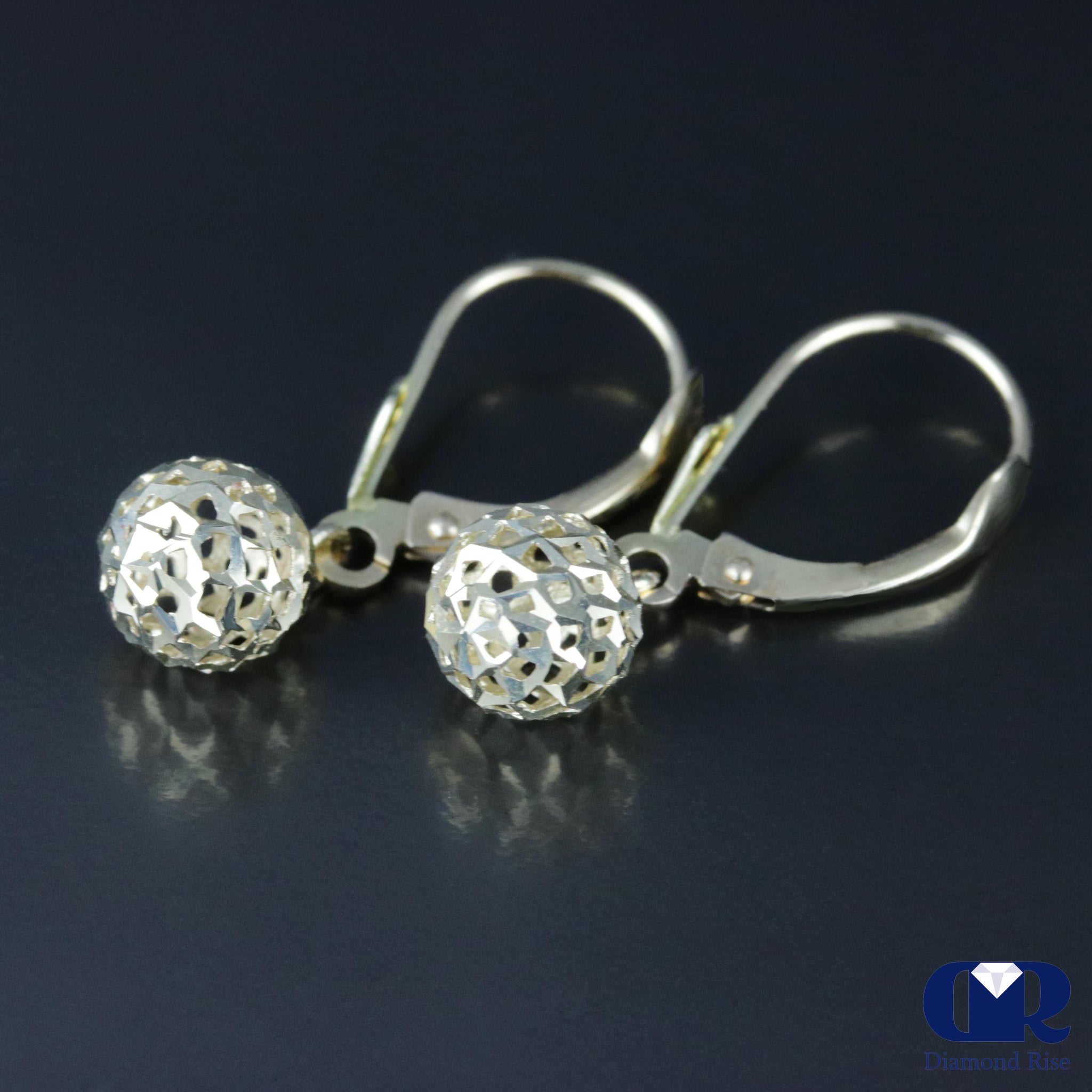 gold hoop earrings with diamond balls