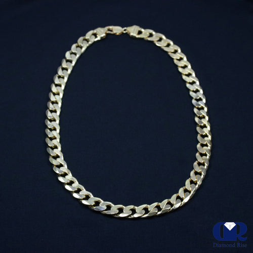 20" Men's Cuban Chain Necklace In 10K Solid Yellow Gold 13mm