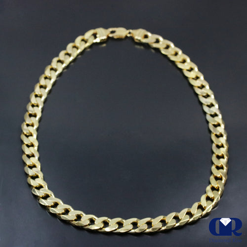 30" Men's 12 mm Cuban Chain Necklace In 14K Yellow Gold