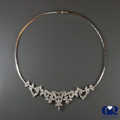 6.00 Ct Diamond Necklace In 18K White Gold With 16"