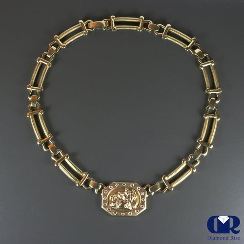 Diamond Heavy Necklace In 14K Gold 17"