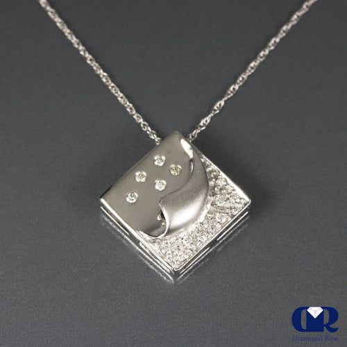 0.20 Carat Round Cut Diamond Pendant Necklace 14K Gold