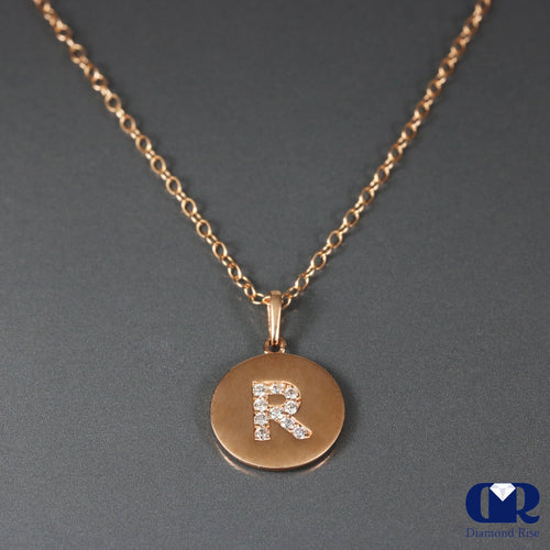 Diamond Letter Pendant Necklace With Chain
