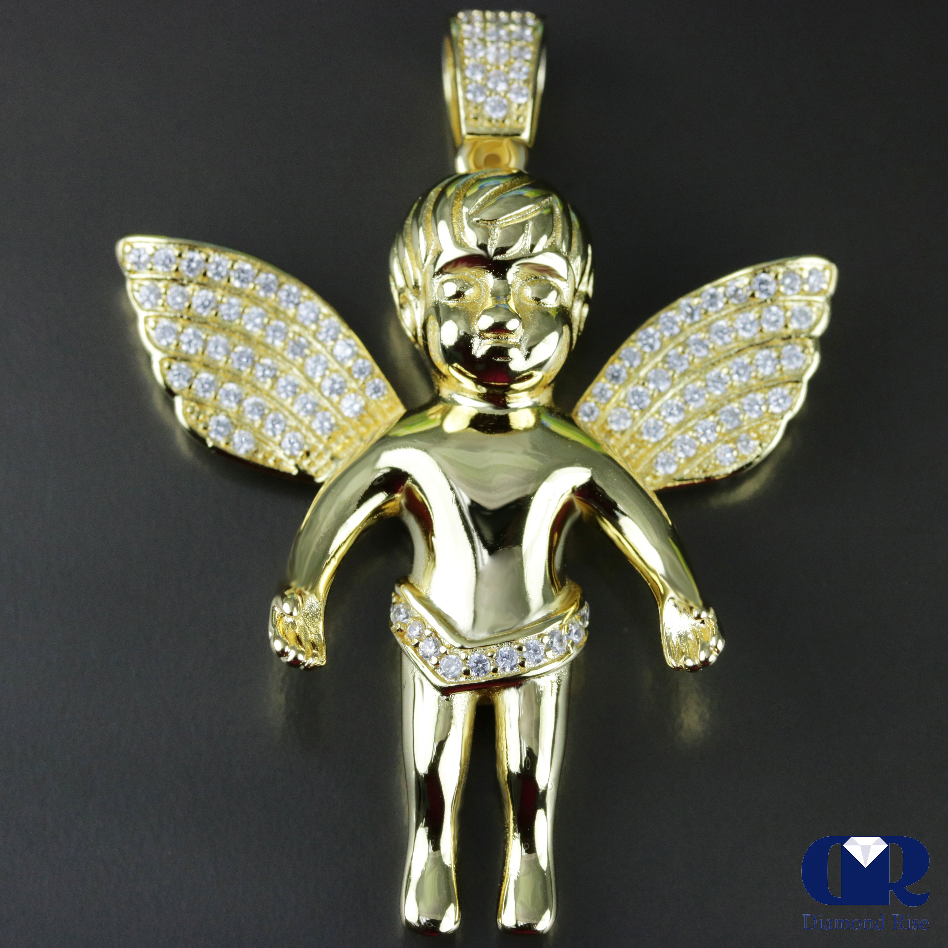 Diamond Angel Pendant In 10K Gold