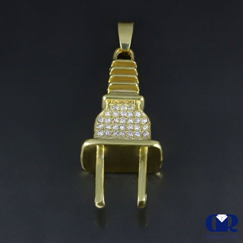Men's Diamond Plug Pendant In 10K Gold