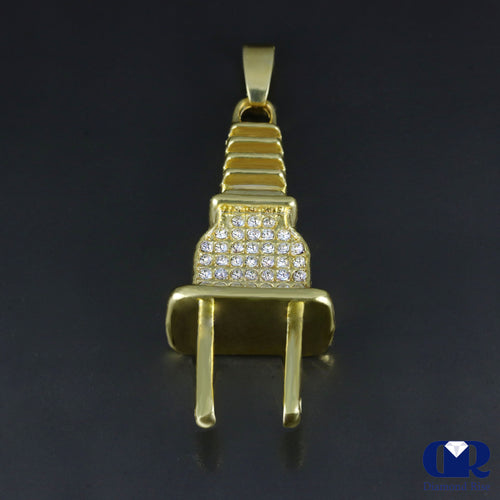 Diamond Plug Pendant In 14K Gold