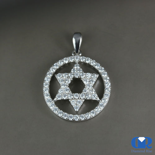 Diamond Star Pendant In 14k White Gold