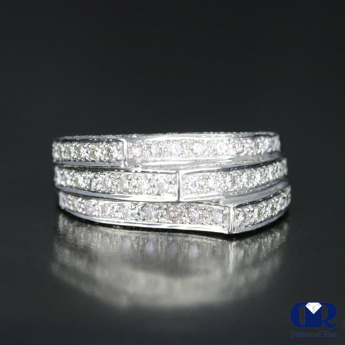 Women's 1.02 Carat Diamond Wedding Band Anniversary Ring In 14K White Gold