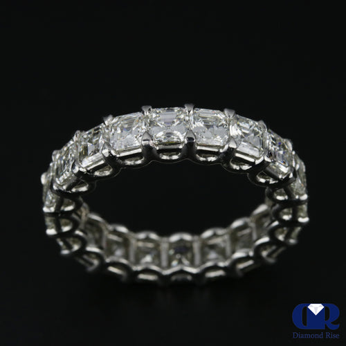 Women's Asscher Cut Diamond Eternity Wedding Anniversary Ring In Platinum