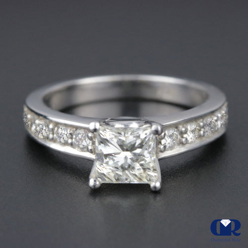 1.80 Carat Princess Cut Diamond Engagement Ring In 14K Gold