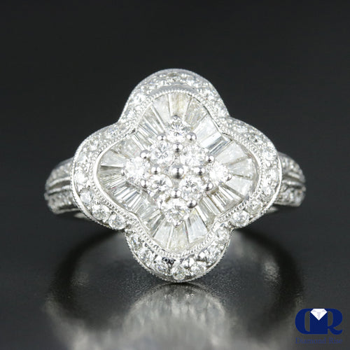 Women's Diamond Cocktail Ring & Right Hand Ring In 18K White Gold