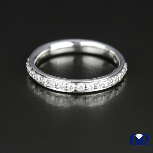 0.50 Carat Diamond Eternity Wedding Band Anniversary Ring 14K White Gold