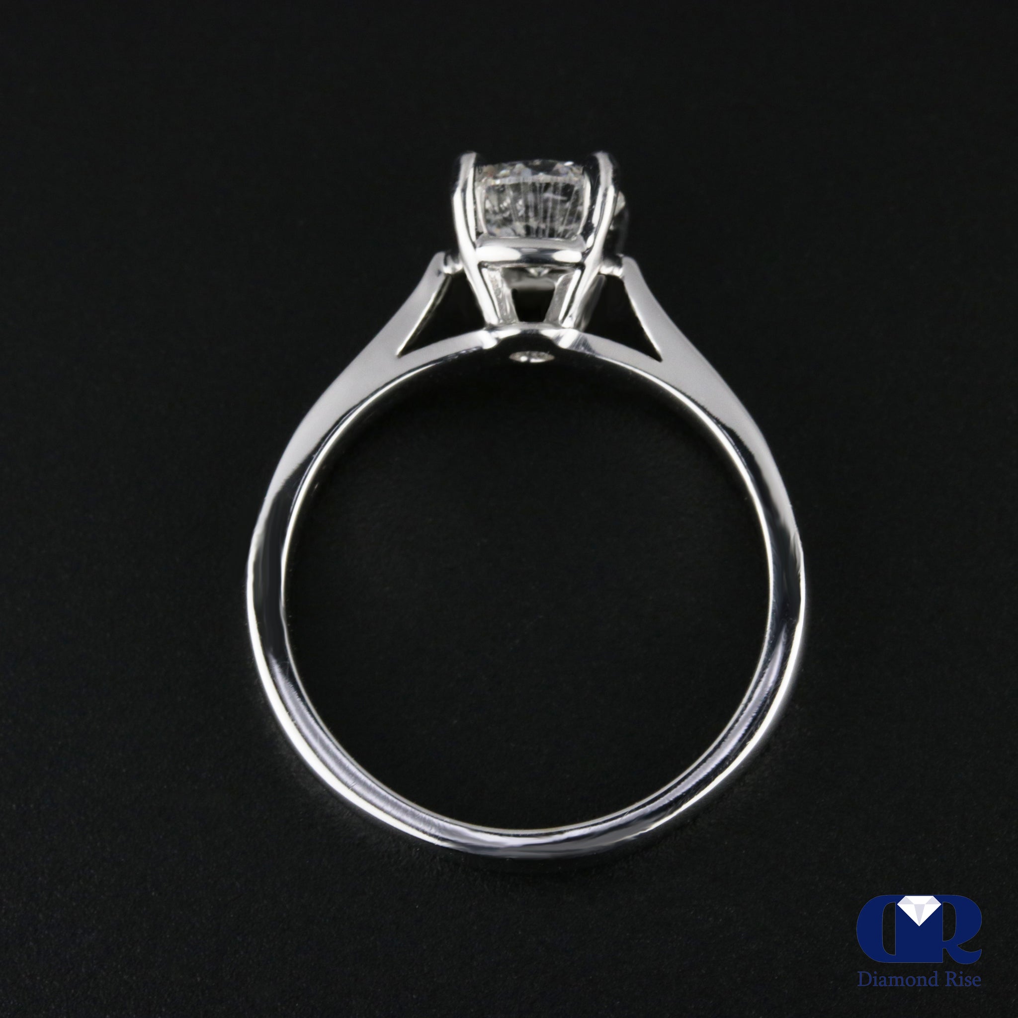 1.00 Carat Round Cut Diamond 4 Prong Solitaire Engagement Ring In 14K ...