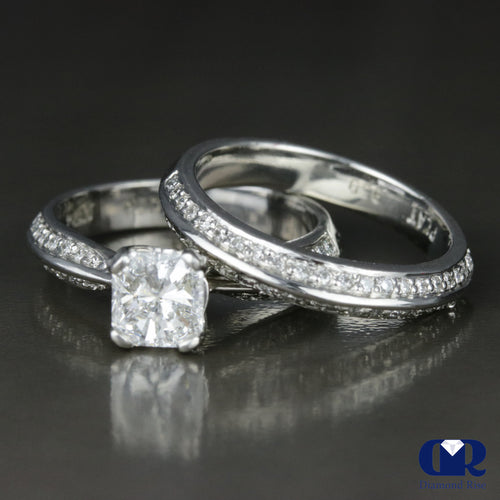1.81 Carat Radiant Cut Diamond Engagement Ring Set In Platinum