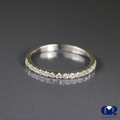 0.20 Ct Round Cut Diamond Wedding Band Ring 14K White Gold