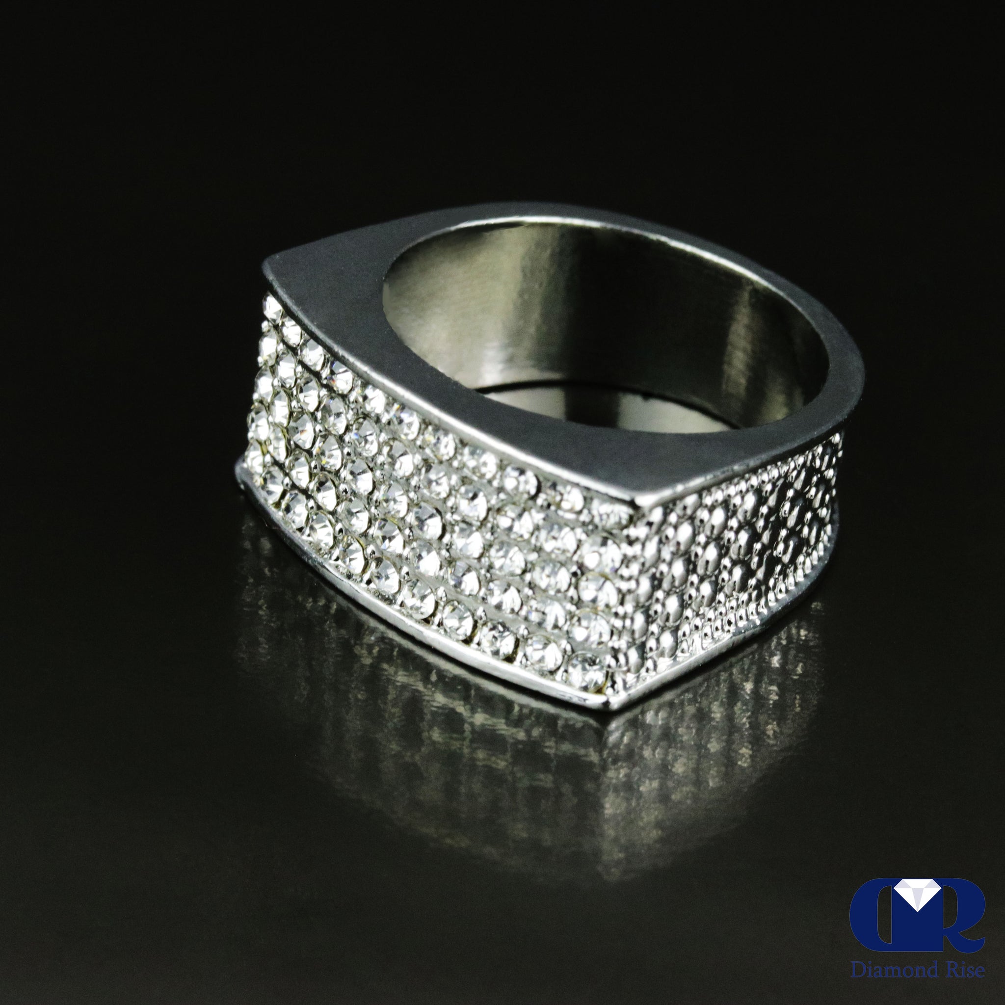 Men's Diamond Pinky Ring & Wedding Ring In 14K White Gold - Diamond ...